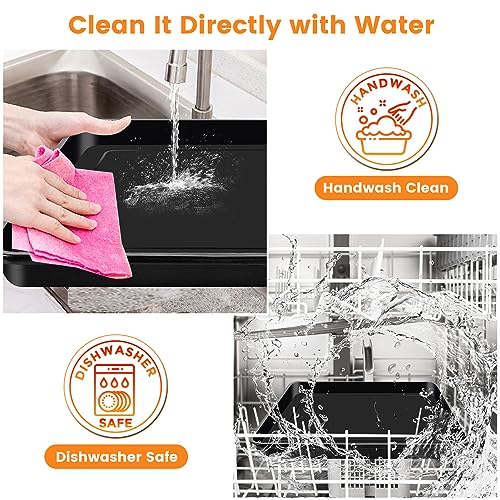 GWY Air Fryer Grill Pan for Ninja Foodi DT251 DT201 DT200 Digital Air Fryer Countertop Oven, 13.6 * 11.6'' Air Fryer Grill Plate Crisper Plate Rack Accessories Replacement Parts Tray,Dishwasher Safe - Image 4