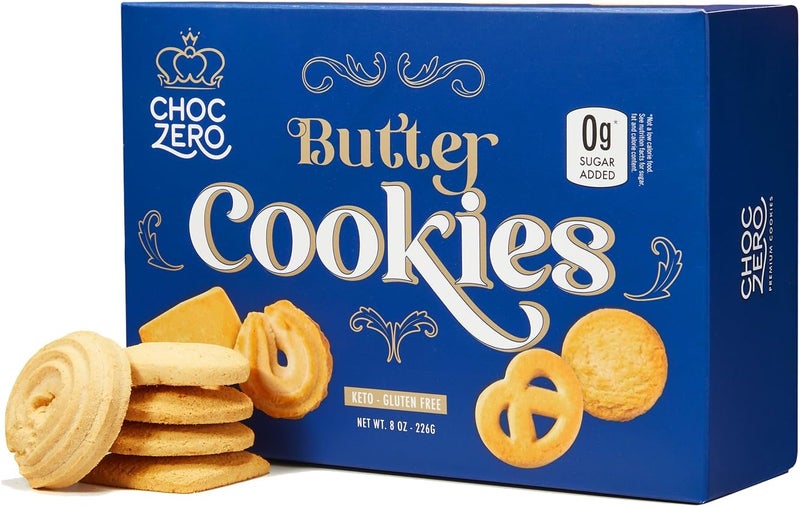 ChocZero Keto Butter Cookies - Sugar Free Danish Shortbread - Gluten Free, Low Carb - 8 oz - Image 1