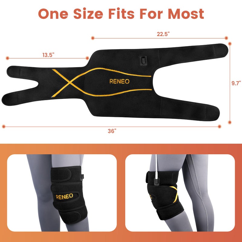 RENEO Electric Heating Pad for Knee Relief, Auto Shut-Off Wearable Knee Wrap, Elbow Heated Brace with Support, Discomfort Relief Gifts for Elders, 3 Heat Levels, Black - Image 5