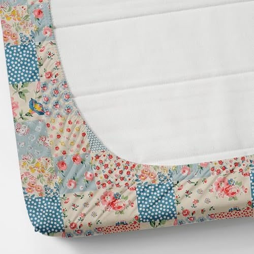 DECOREZA 320 TC Cotton Feel Elastic Fitted King Size Bedsheet 72x78 +10 Inch with 2 Pillow Covers | Glace Cotton | Wrinkle-Free | Bedsheet for Double Bed - (Patchwork Pastel, King Size 72" x 78") - Image 4