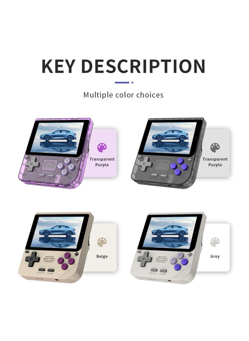 Powkiddy - POWKIDDY V10 Handheld Retro Game Console, 17+ Emulators for ARCADE, PS1, GB, Supports Game Downloads, 5500+ Games Preloaded, Compatible with 64-bit 3D Simulators. Perfect for Retro Gamers(Transparent Black, 128G) - Image 1