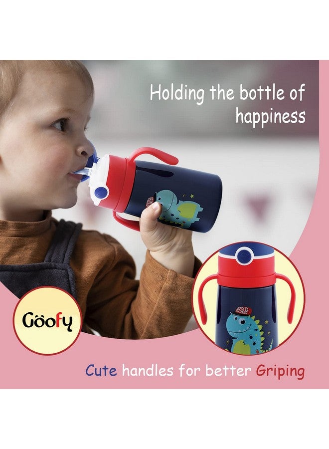 Nabhya Goofy Vacuum Thermo Seal Insulated Double Wall Steel Body Baby Sipper With One Touch Opening & Silicon Straw,Long Retention Of Temperature Of Hot & Cold Liquids (Blue) - Image 5