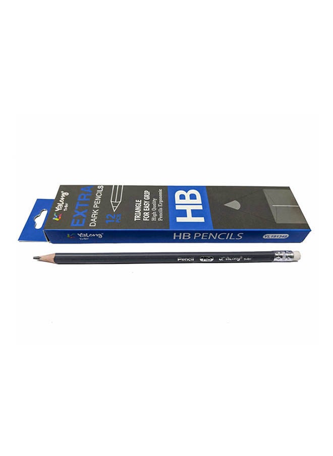 YALONG Pencil With Eraser Top Hb Suitable For Classroom Grey 