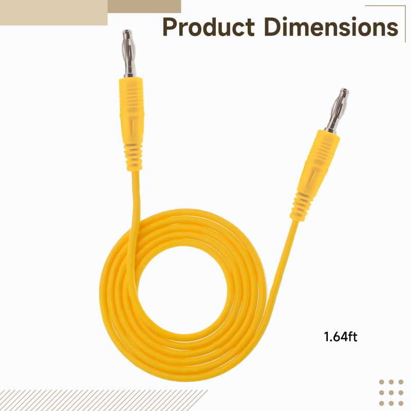 5 Pack 4mm Stackable Banana Plug Test Leads Multimeter Cables Color Coded - Image 3