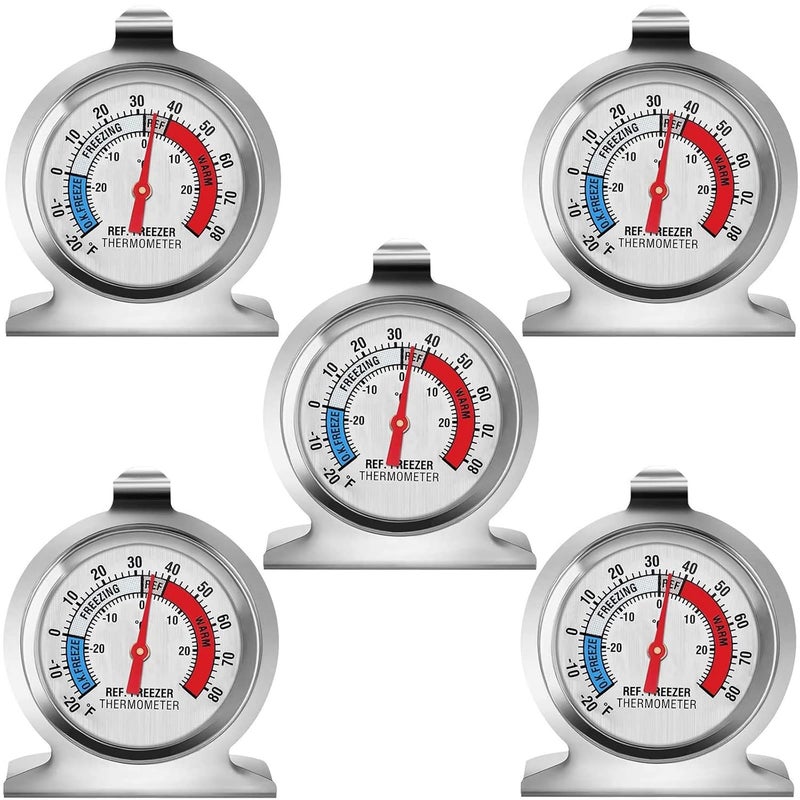 Linkhood Refrigerator Thermometer, Large Dial Freezer Thermometer,Classic Series Temperature Thermometer for Refrigerator Freezer Fridge Cooler (5Pack) - Image 1