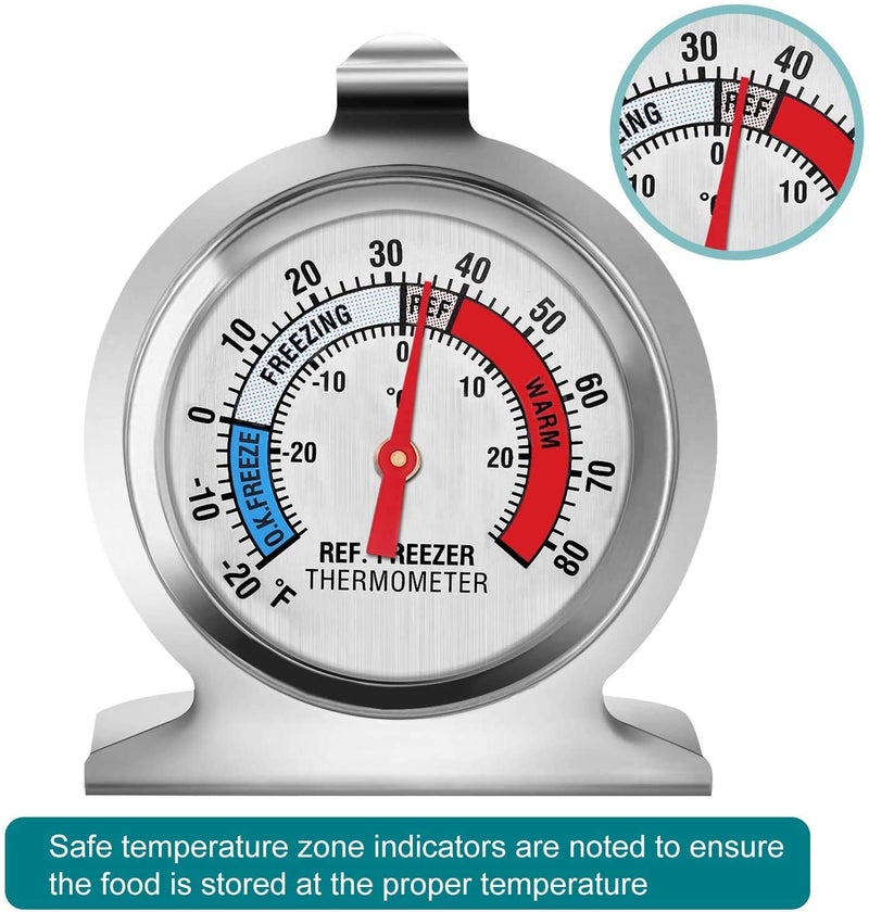 Linkhood Refrigerator Thermometer, Large Dial Freezer Thermometer,Classic Series Temperature Thermometer for Refrigerator Freezer Fridge Cooler (5Pack) - Image 4