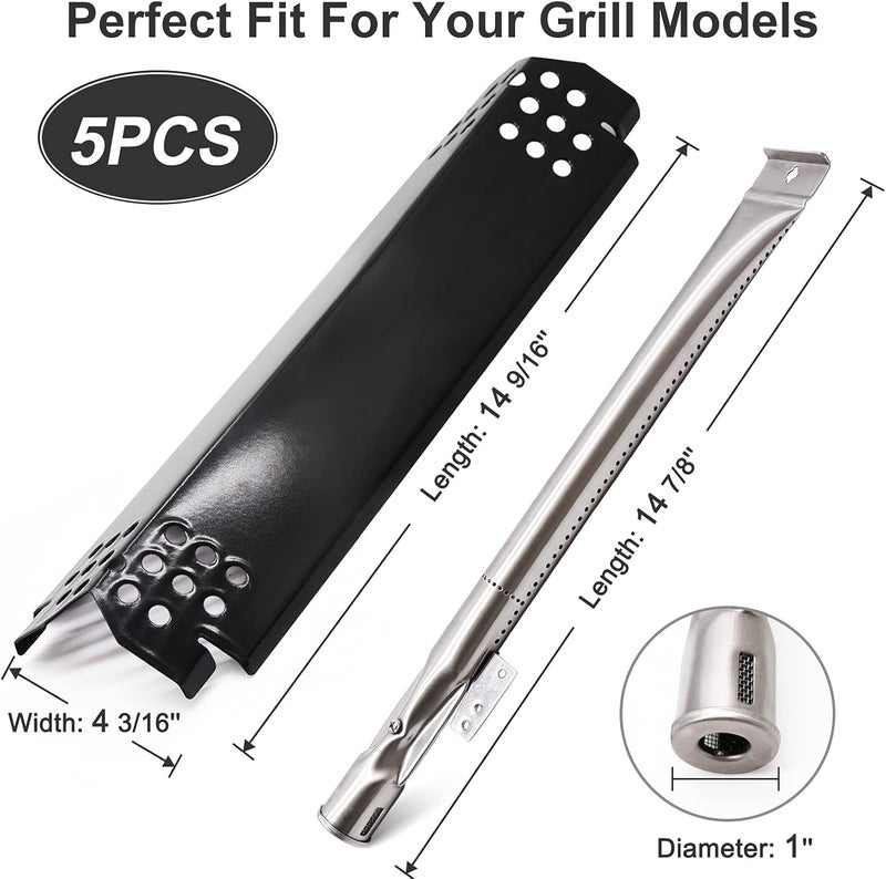 Criditpid Grill Replacement Parts for Nexgrill 5 Burner 720-0888N, 720-0888, 720-0864, 720-0830H, Grill Heat Plate Shields, Burner Tubes and Ignition Electrodes for Nexgrill Replacement Parts 5 Burner - Image 2