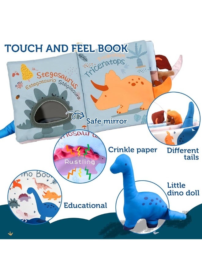 Richgv Richgv Baby Books Toys 0-6-12 Months, 3D Touch and Feel Crinkle Cloth Books for Baby Boy Shower Gift, Car Seat &Stroller Toys with Mirror, Maze & Little Dinosaur Newborn Infant Gifts Tummy Time Toys  - Image 2