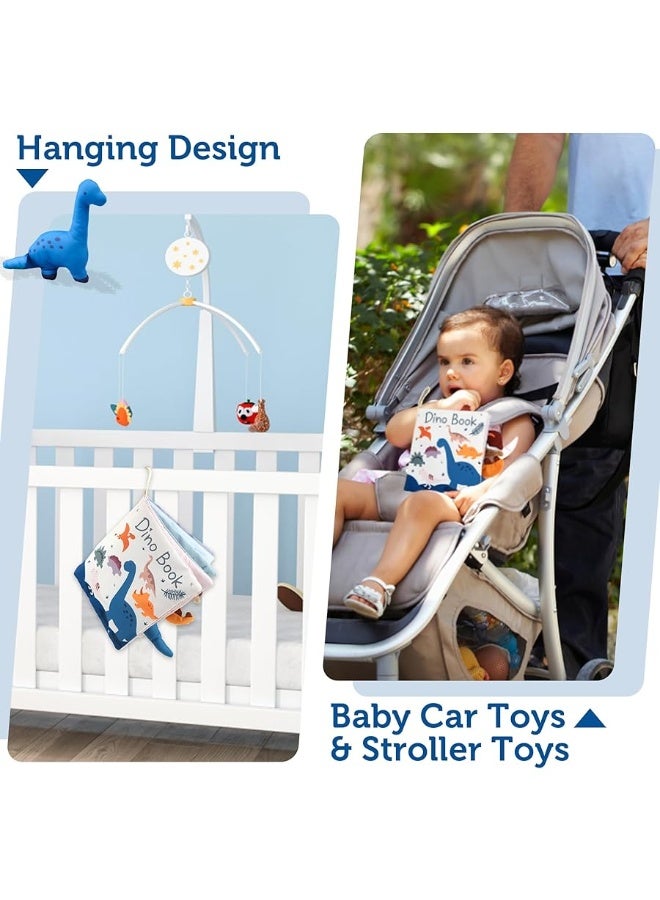 Richgv Richgv Baby Books Toys 0-6-12 Months, 3D Touch and Feel Crinkle Cloth Books for Baby Boy Shower Gift, Car Seat &Stroller Toys with Mirror, Maze & Little Dinosaur Newborn Infant Gifts Tummy Time Toys  - Image 5