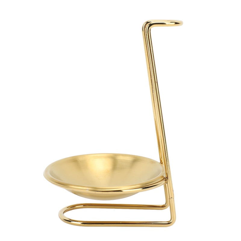 Vertical Soup Ladle Holder Spoon Rest Stainless Steel Easy Access Cooking Utensils Stand for Kitchen Cookware Hot Pot Golden with 1 Plate - Image 2