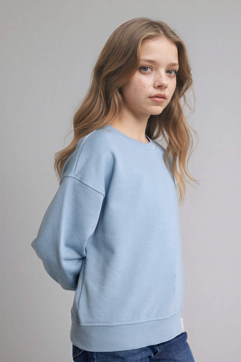 DeFacto Girl Relax Fit Crew Neck Slogan Print Sweatshirt - Image 3