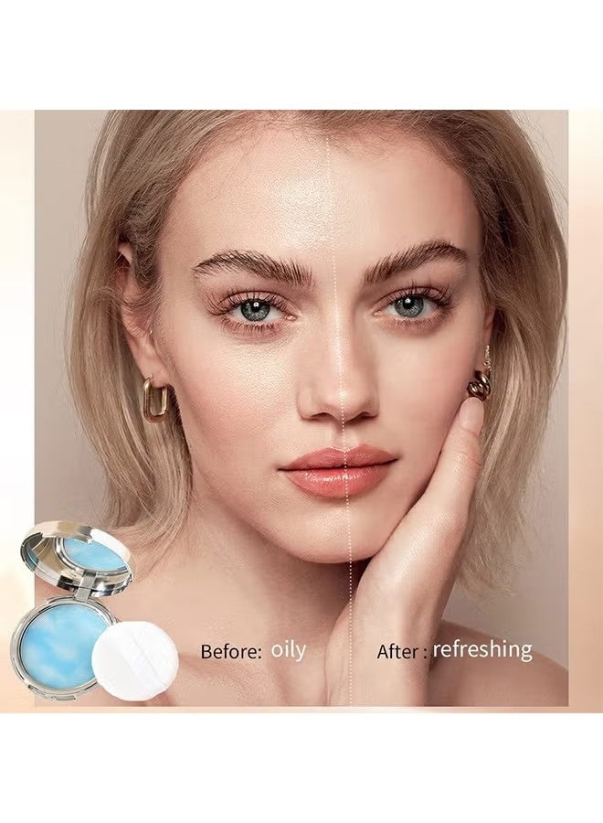 Candy Bella Oil Control Pressed Powder, Jelly Pressed Powder Face Makeup Setting Powder, Powder Free Delicate and Skin-friendly, Flawless Matte Long Lasting Finishing Lightweight Waterproof Face Cosmetics # Blue Sky And Cloud - Image 3