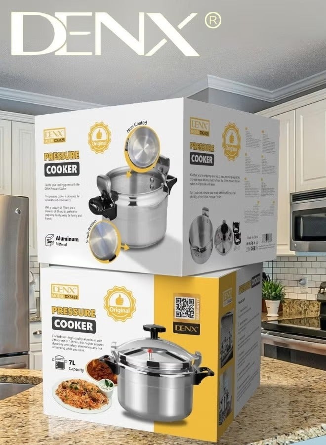 Denx 7L Silver Aluminum Pressure Cooker, DX3428 - Image 4