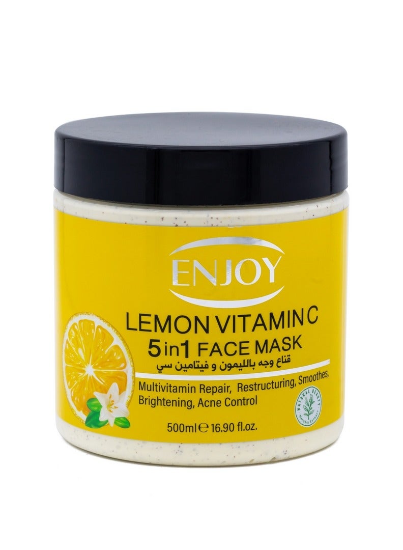 إنجوي ENJOY ماسك تبييض 5 في 1 للوجه والجسم – بالليمون وفيتامين C | تفتيح، تنعيم، وترطيب مع مكافحة حب الشباب - Image 1