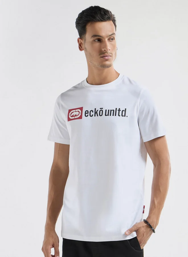 سبلاش فيڤ تيشيرت بأكمام قصيرة وياقة ضيقة وطبعات من إيكو أنليمتد