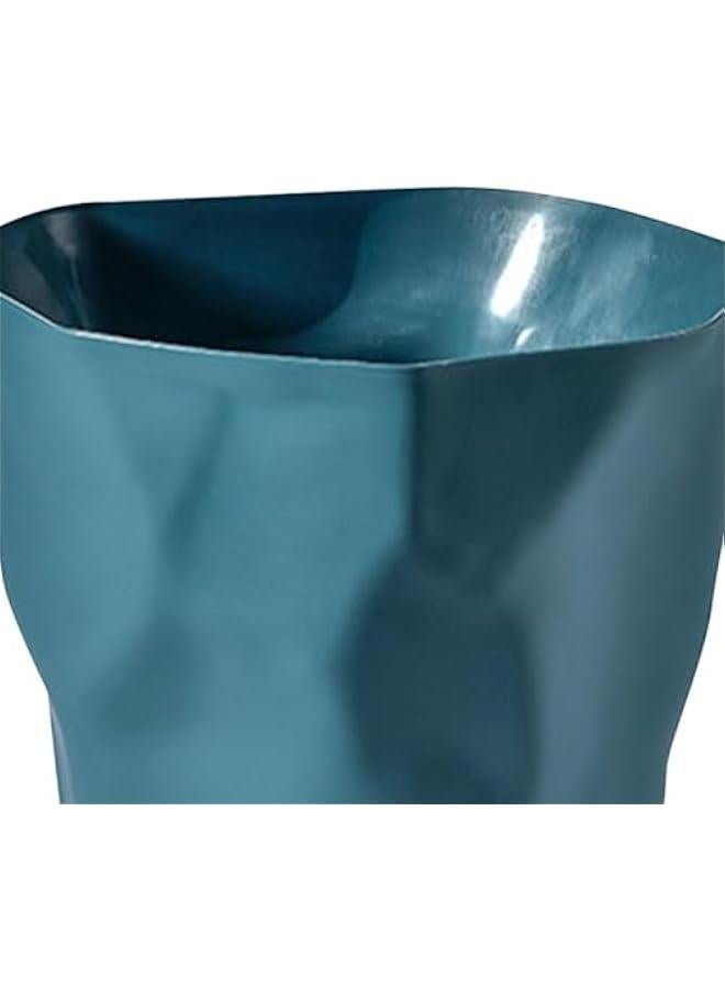 Wastebasket Trash Can Minimalist Dustbin Decorative Garbage Can Waste Bin for Dorm Toilet Living Room Kitchen Indoor, Dark Blue  - Image 5