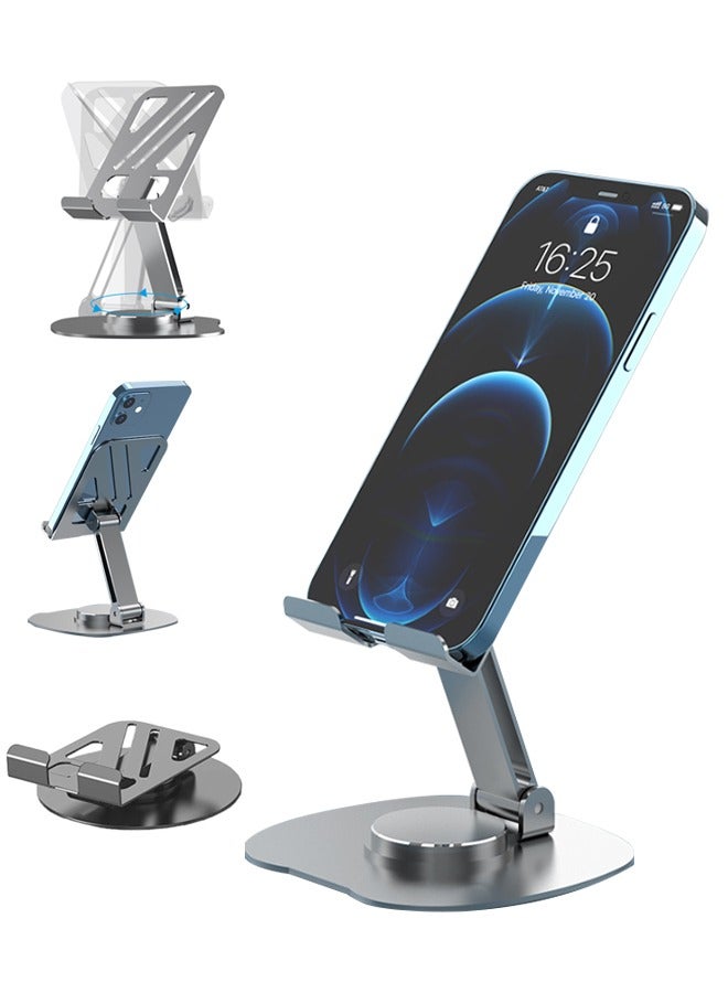 Foldable Phone Stand, Metal Desktop Phone Stand, Compatible With Iphone 16 15 14 13 12 11, All Phones - Image 1