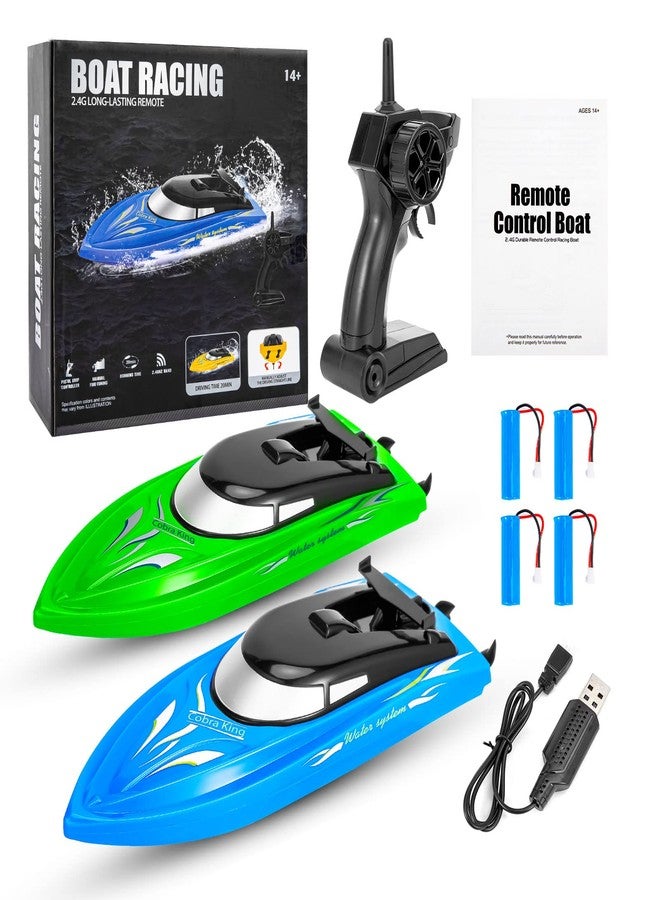 Geefia 2-Pack High-Speed RC Boats - Remote Control Boats for Kids and Adults - 10km/H 2.4G - Image 1