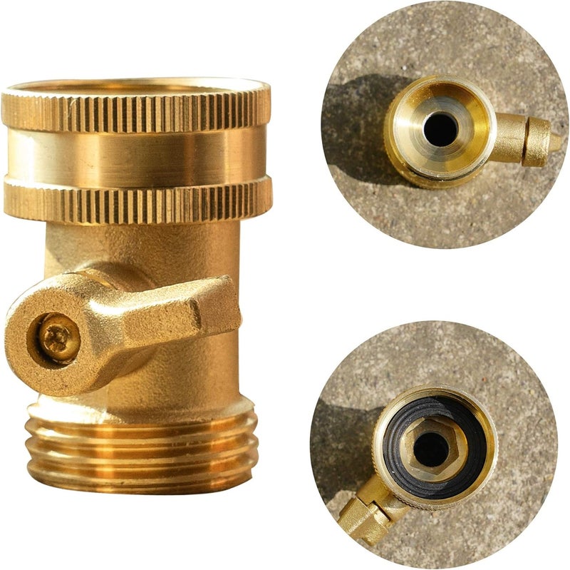 Xiny Tool Brass Garden Hose Shut Off Valve, Heavy Duty 3/4 Inch Solid Brass Garden Hose Shut Off Valve with 4 Extra Rubber Washers - Image 2
