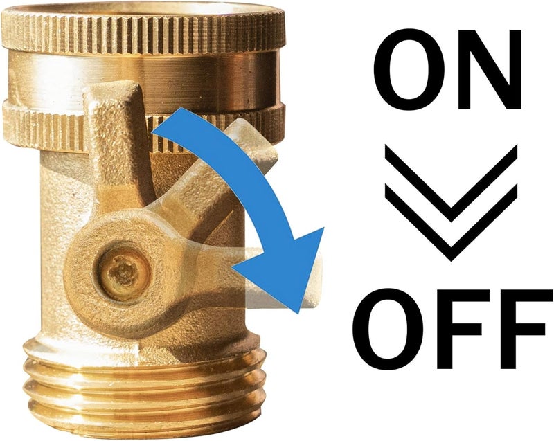 Xiny Tool Brass Garden Hose Shut Off Valve, Heavy Duty 3/4 Inch Solid Brass Garden Hose Shut Off Valve with 4 Extra Rubber Washers - Image 3