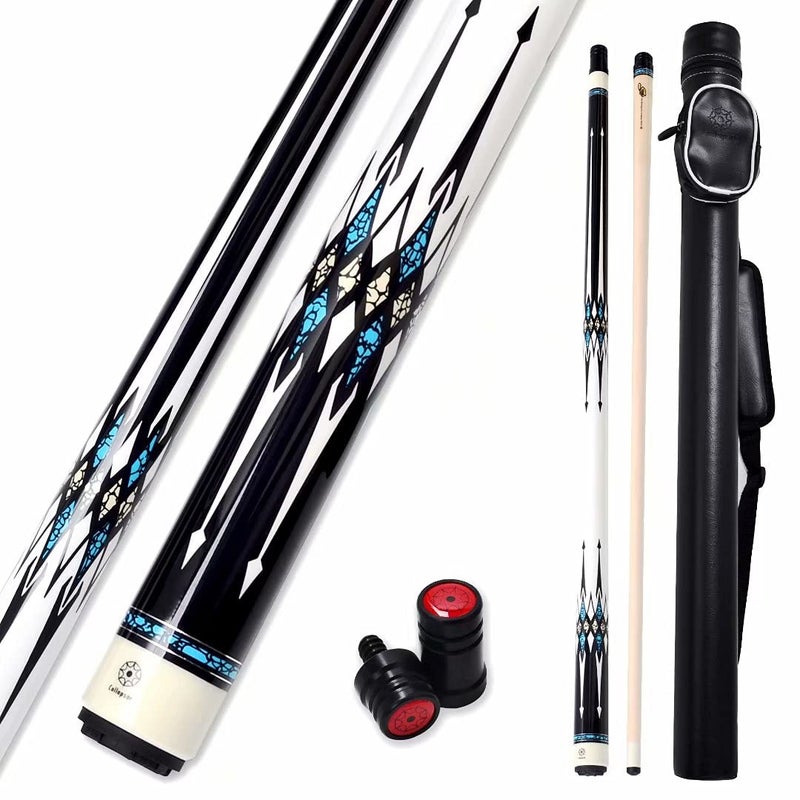 Collapsar CXL200 Pool Cue with 1X1 Hard CaseLow Deflection Shaft 13mm Black Tip Billiard Ques Sticks58 2Pieces 19 oz Professional Pool Stick Set