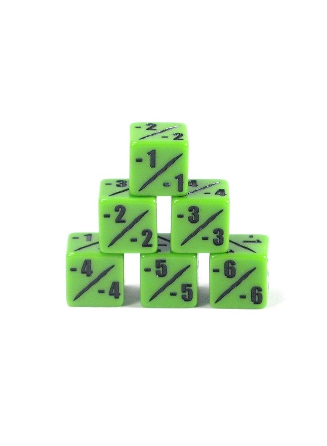 Hedral Premium MTG -1/-1 Counter Dice Set D6 with D10 Poison Spin Down - Venom Green - Hedral - Magic: The Gathering TCG CCG Wither Infect - Image 2