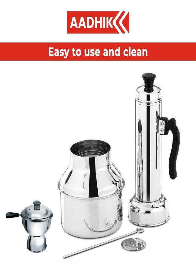 AADHIK Stainless Steel Combo With Chiratta Puttu, Puttu kudam Steel, Chiratta Puttu Kudam, Steel (Pack of 1) - Image 3