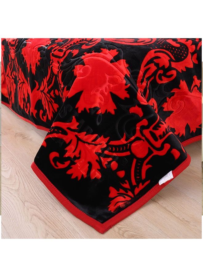Stargold SuperSoft Raschel Blanket, 2 Ply Embossed and Printed , Red - 220x240CM - Image 5