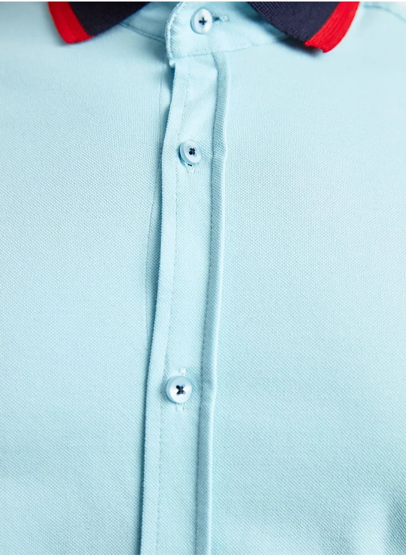 trendyol Contrast Collar Slim Fit Shirt