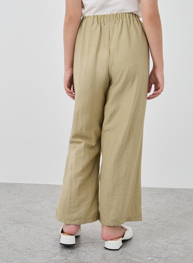 ستايلي بنطلون ستايلي بقصة مريحة وخصر مطاطي - Image 4