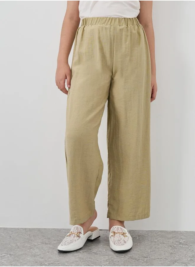 Styli Styli Relaxed Fit Pants with Elasticated Waistband