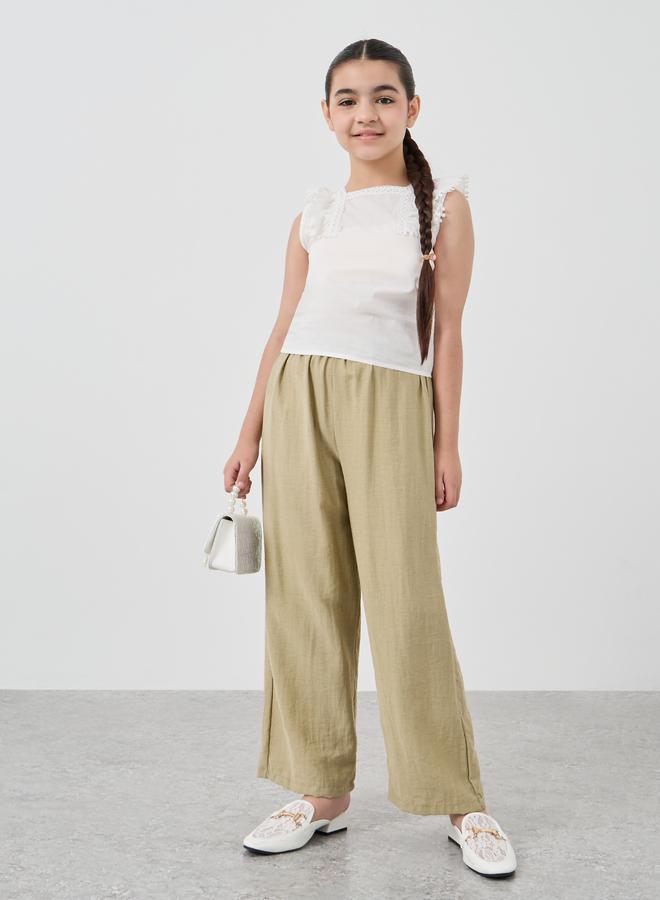 ستايلي بنطلون ستايلي بقصة مريحة وخصر مطاطي - Image 2