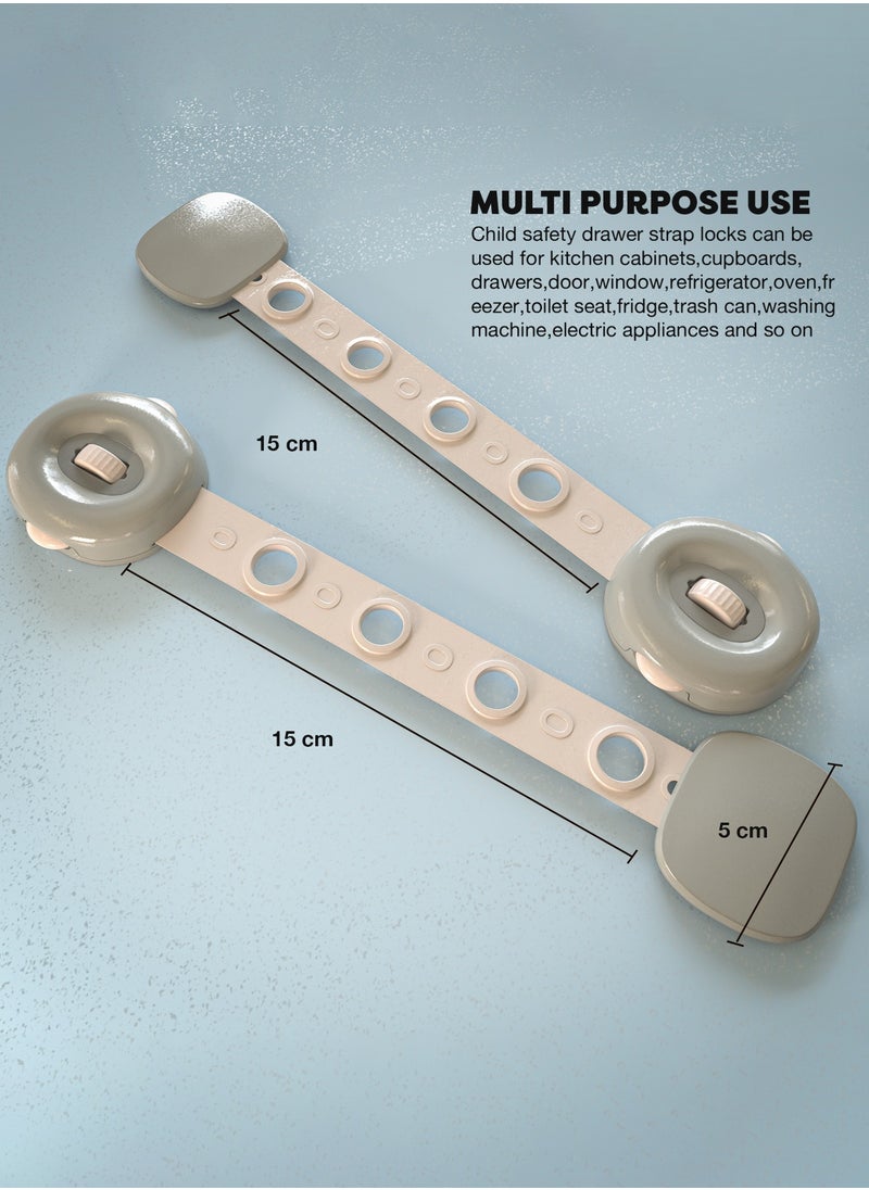 BAYBEE Baybee Baby Safety Lock for Kids, Door Stopper for Baby Proofing Products with 3M Adhesive, Child Safety Locks for Drawers, Cabinets, Fridge, Cupboard Lock for Infants (Grey)  - Image 4