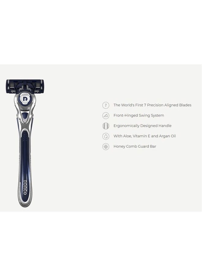 DORCO Pace7 7-Blades Razor Handle + Cartridges 11 with Case - Image 2