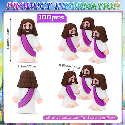 Sumind 100 Pcs Mini Jesus Figures in Bulk Christian Religious Jesus Figurines Gift Toys Sunday Prizes Little Christ Figurines Purple Party Decor to Hide Baptism Religious Easter Egg Stuffers Original Design - Image 5