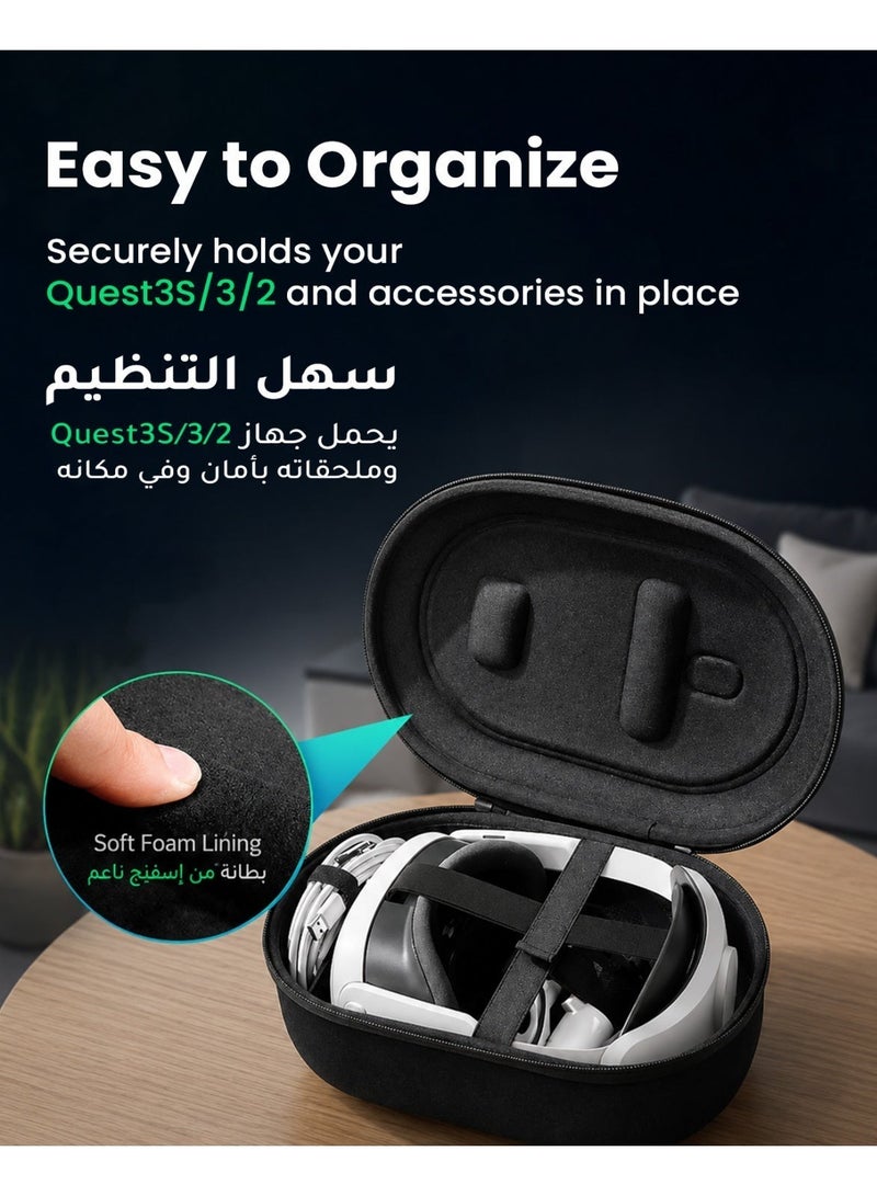 Syntech Large Hard Carrying Case Compatible with Meta Quest 3S/Oculus Quest 3/2/Pro/Pico4 Accessories VR Headset with Elite Strap, Touch Controllers and Others, High Capacity for Storage Travel, The Large Size (Black) - Image 3