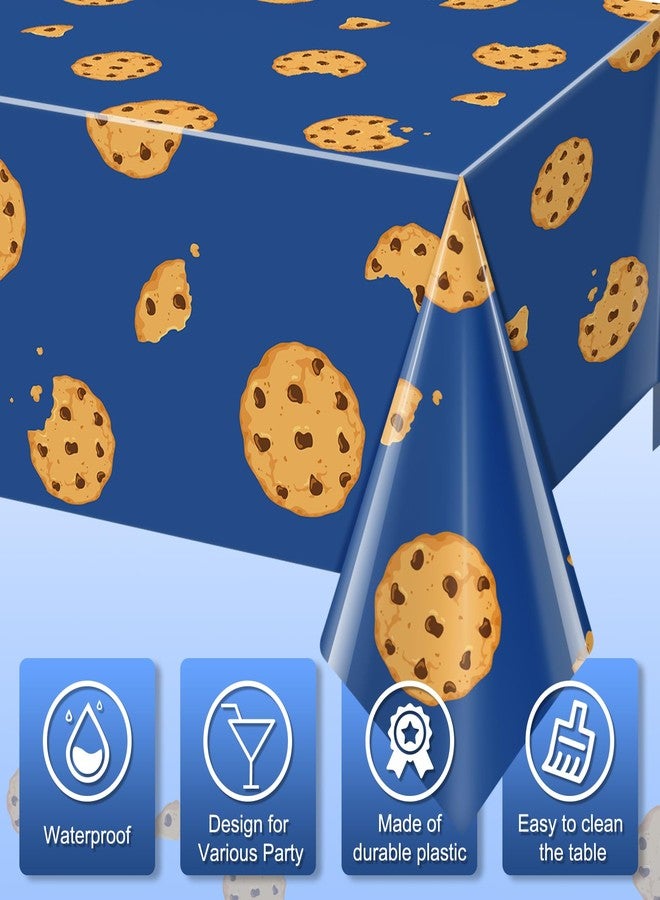 KEASKELL 3Pcs Cookie Monster Birthday Party Tablecloth Decorations,Blue Plastic Table Cover Disposable Rectangle Table Cloth for Baby Shower Kids Boy Birthday Party Supplies,54x108 Inch - Image 3