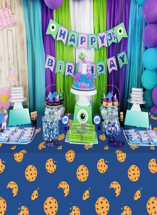 KEASKELL 3Pcs Cookie Monster Birthday Party Tablecloth Decorations,Blue Plastic Table Cover Disposable Rectangle Table Cloth for Baby Shower Kids Boy Birthday Party Supplies,54x108 Inch - Image 5