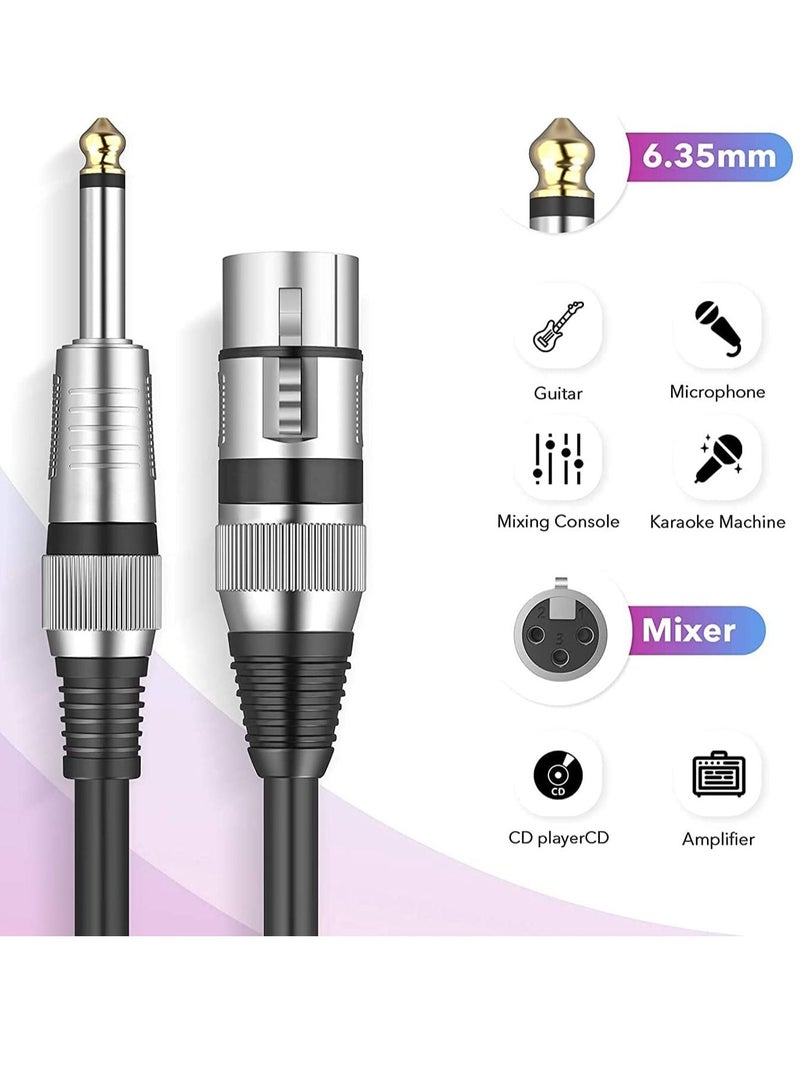 Microphone Cable Mono Jack Unbalanced Cord 5 Feet Quarter-inch Female to XLR Mic Interconnect Cord for Dynamic XLR  to 1/4 inch 6.35mm  - Image 2