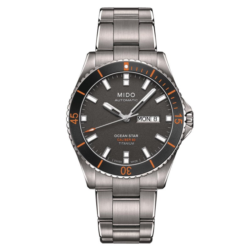 MIDO Ocean Star 200 - Swiss Automatic Watch for Men - 42.5mm Titanium Case - Anthracite Dial - Titanium Bracelet - M0264304406100 - Image 5