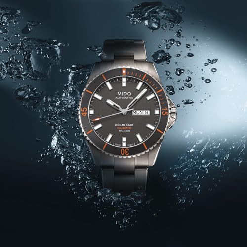 MIDO Ocean Star 200 - Swiss Automatic Watch for Men - 42.5mm Titanium Case - Anthracite Dial - Titanium Bracelet - M0264304406100 - Image 4