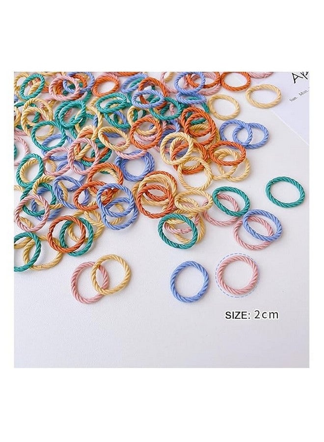 Boriva Multicolor Seamless Mini Cotton Hair Rubber Bands - Pack of 100 | Durable & Elastic Ponytail Holders for Kids & Girls | Soft & Gentle Hair Accessories - Image 4