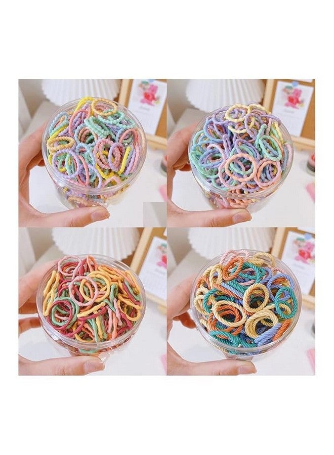 Boriva Multicolor Seamless Mini Cotton Hair Rubber Bands - Pack of 100 | Durable & Elastic Ponytail Holders for Kids & Girls | Soft & Gentle Hair Accessories - Image 3