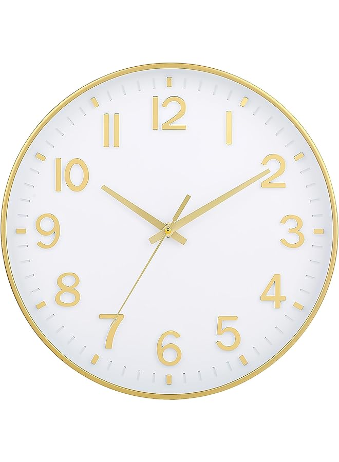 The Bros Wall Clocks, 12 inch Round Easy to Read, Battery Operated Silent Non Ticking Decorative Clocks, Modern Wall Clock for Living Room, Bedroom, Kitchen, Office and Classroom Decor - Image 1