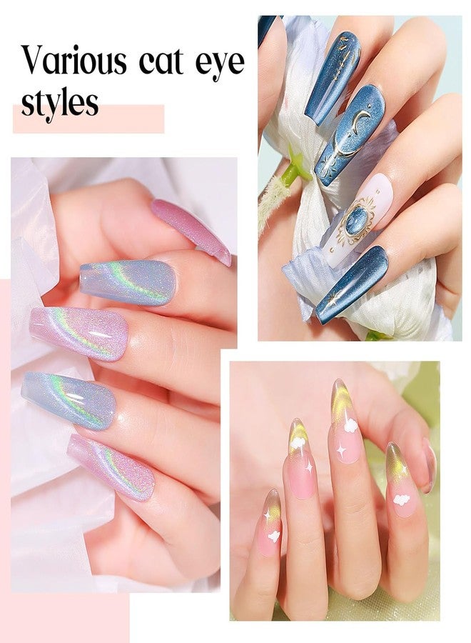 Qutipek 5 in 1 Cat Eye Magnet For Nail Art Tool Nail Magnet Tool For Nail Designs Multi-Function Magnet Stick for Cat Eye Effect For Salon Home DIY - Black - Image 3