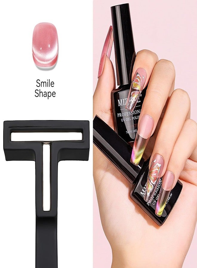 Qutipek 5 in 1 Cat Eye Magnet For Nail Art Tool Nail Magnet Tool For Nail Designs Multi-Function Magnet Stick for Cat Eye Effect For Salon Home DIY - Black - Image 5