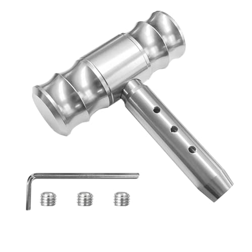 BDZMC Car Gear Shift Head Car Modification Aircraft Joystick Shift Knob Aluminum Alloy Gear Shifter THandle Car Shifter Lever Universal Car Accessories Fit for Most Manual Cars Silver - Image 1