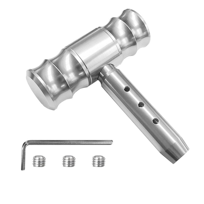 BDZMC Car Gear Shift Head Car Modification Aircraft Joystick Shift Knob Aluminum Alloy Gear Shifter THandle Car Shifter Lever Universal Car Accessories Fit for Most Manual Cars Silver - Image 3