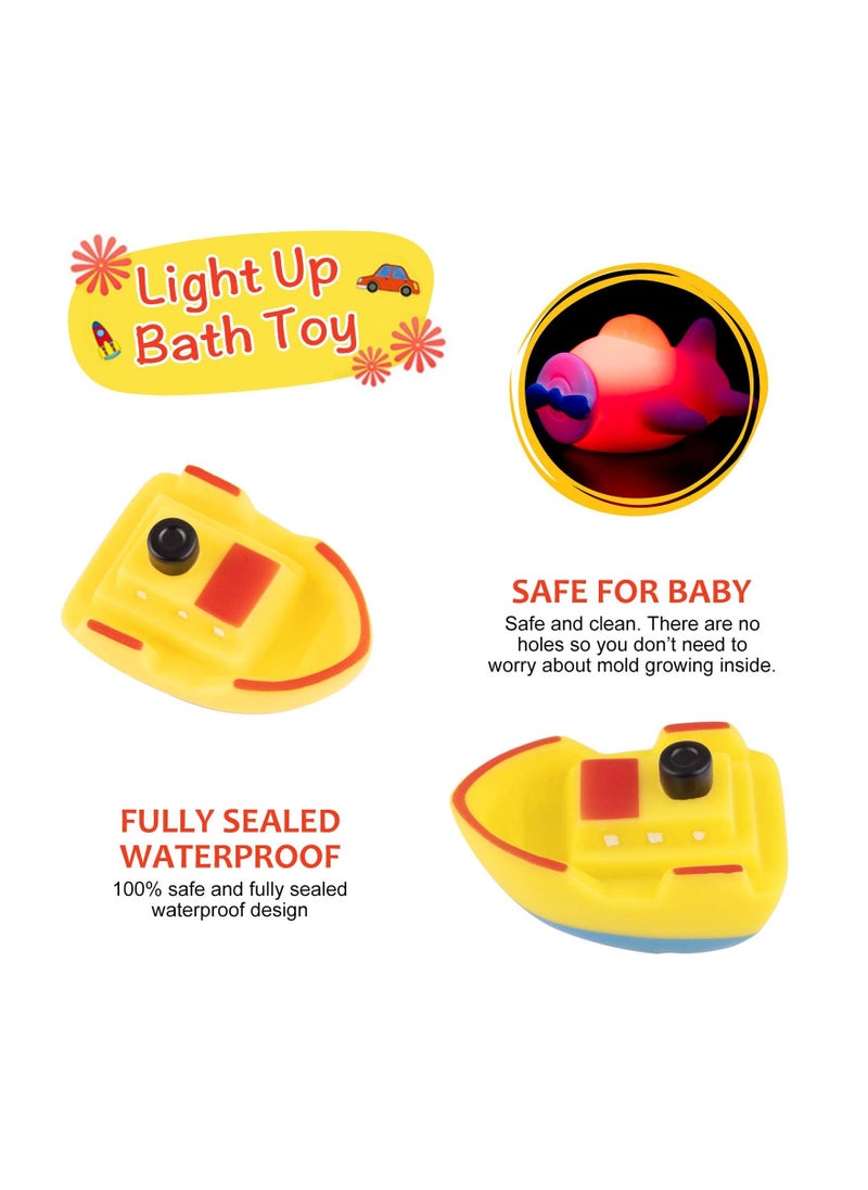 SYOSI - Bath Toys Light Up 6 Packs Floating Bath Toys Set for Baby Toddlers Kids in Birthday Shower Pool Boys Girls Children Preschool Bathtub Bathroom - Image 1