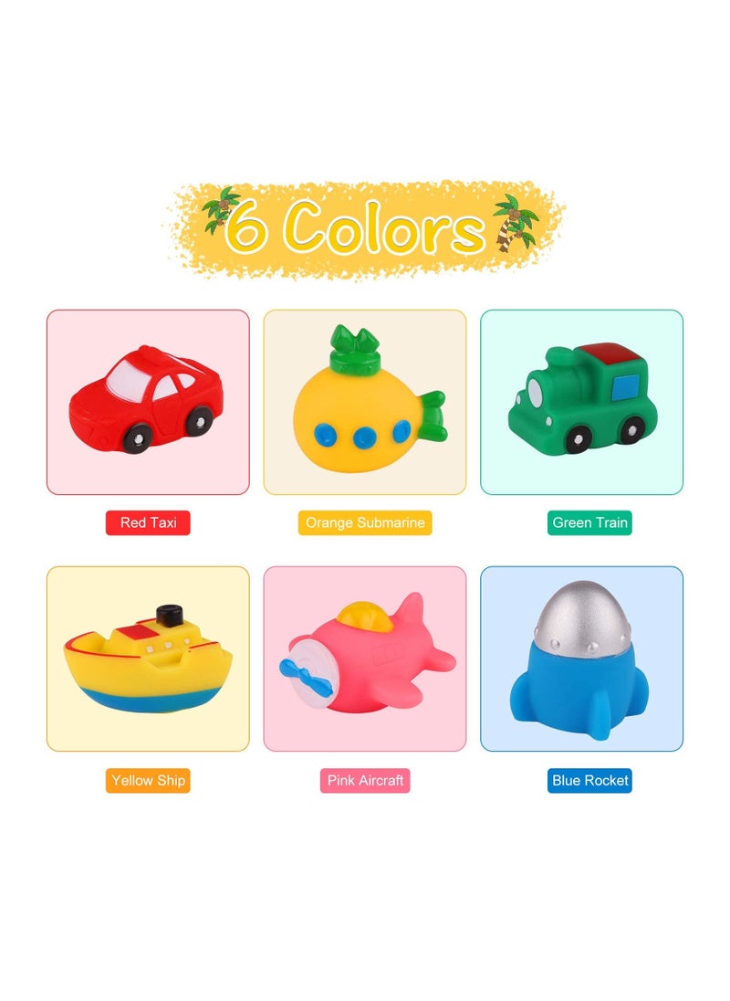 SYOSI - Bath Toys Light Up 6 Packs Floating Bath Toys Set for Baby Toddlers Kids in Birthday Shower Pool Boys Girls Children Preschool Bathtub Bathroom - Image 1